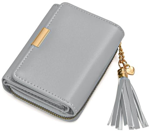oscaurt Geldbeutel Damen PU Leder Kleines Portemonnaie mit RFID Blockierung 7 Kartenfächern Kleiner Geldbörse Wallet for Women Portmonee