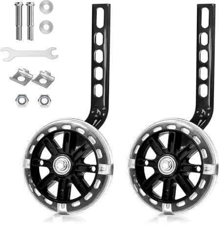 Shwdsy Rotelle Bici, 2 Pezzi Ruote per Bicicletta, Rotelle Bicicletta Bambino 20 Pollici Illuminato, Ruote Bici Bambino Regolabile per Bici a Velocità Singola da 12 14 16 18 20 Pollici