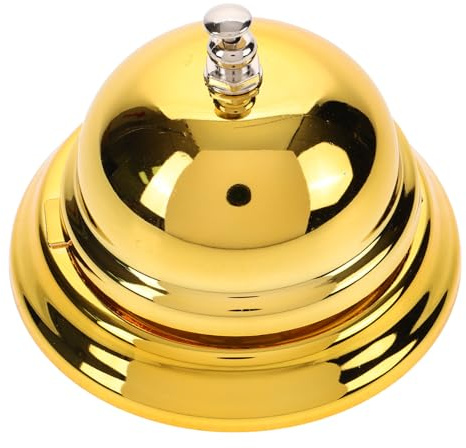 Alipis Campanello da Tavolo Leggero e Portatile Oro Suono Chiaro e Forte in Ferro Campanello di Servizio Stili multipli per Cucine e Bar per Ristorante e Giochi