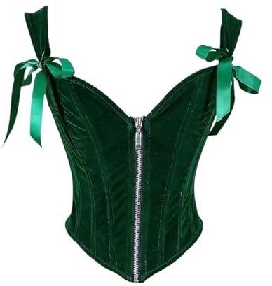HUWOYG Damkorsett, bustier över bröstet, snörning, utan ben, formande toppar, vintageliv med dragkedja för fitnessträning