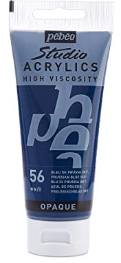 Pébéo 831-056 - Studio Acrylics Fine Acrylic - Acrylic Paint - Blue Acrylic - Prussian Blue Hue, 100 ml