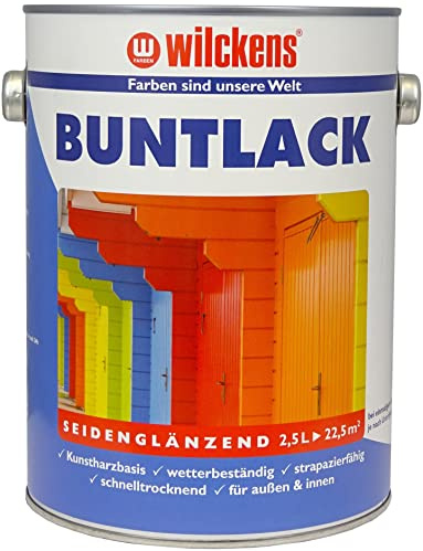 Wilckens Kunstharz Buntlack für Innen und Außen, seidenglänzend, 2,5 l, RAL 9005 Tiefschwarz