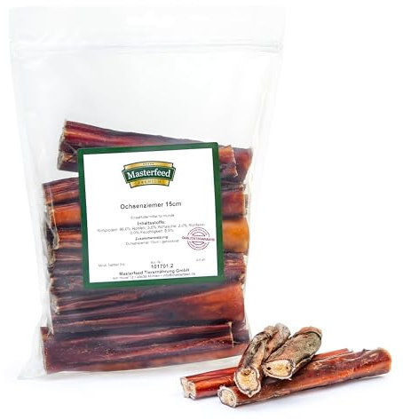 Masterfeed Ochsenziemer 20 cm, Getrocknet, 100% Natürlich, Kauartikel für Hunde, 500 g