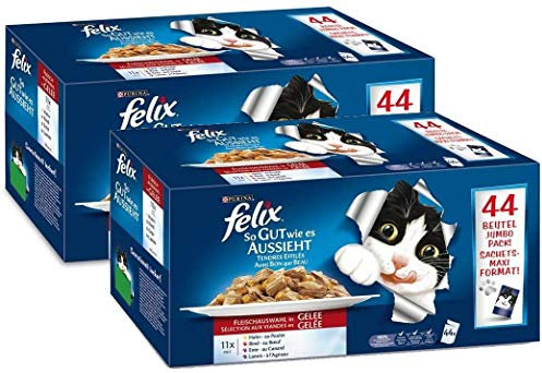 FELIX Jumbopack: 88 x 100 g gut wie es aussieht Pouches, Rindfleisch