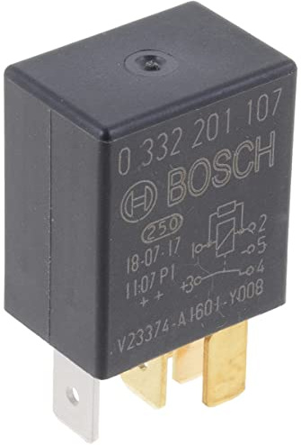 Bosch 0332201107 Micro Relay 12V 30A, IP5K4, Operating Temperature from -40 Degree to 100 Degree C, 5 Pin Relay