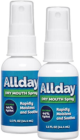 Allday Spray per secchezza orale - xilitolo a massima concentrazione, sollievo rapido, non acido (confezione da 2)