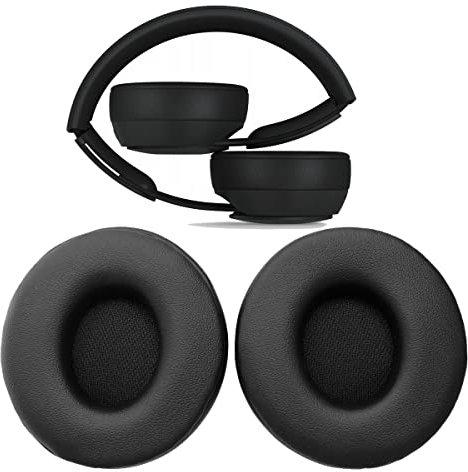 V-MOTA Ohrpolster kompatibel mit Beats Solo Pro kabellosen On-Ear-Kopfhörern, Ersatzkissen, Reparaturteile (1 Paar) (schwarz)