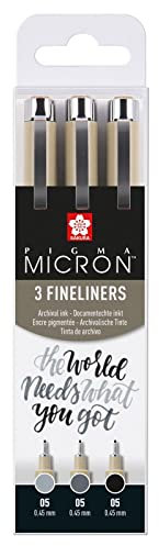 SAKURA Pigma micron 05 fineliner set Black & Gray 3pcs