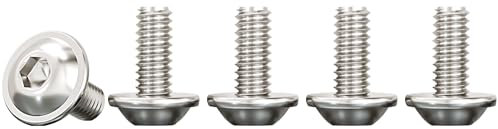 Drenky Vis à Tête Bombée avec Bride, M4x12mm Vise de Serrure Boulons à Six Pans Creux Acier Inoxydable A2 V2A à Métaux pour Les Connexions Mécaniques, 50 Pièces