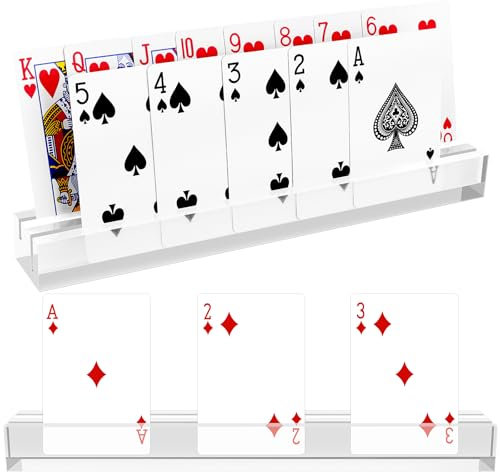 SelfTek Kartenhalter, 2 Stück UNO Card Holder Spielkartenhalter aus Acrylic, Kartenständer Sch warzer Pe ter Kartenspiel Zubehör für Senioren Erwachsene