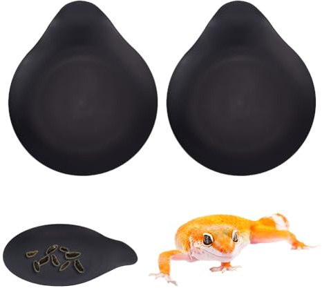 DELORIGIN 10Pcs Leopard Gecko Potty Pad Plastic Potty Latrine/Plate Reptile Lizard Gecko Latrine Trays Carpet Liner Terrarium Mat Bedding for Reptile Tank Accessories (Black)