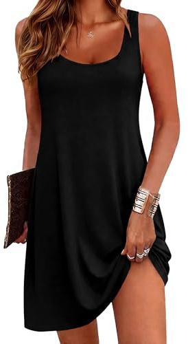 Bresdk Women's Nightdresses Sleeveless Nighties Cotton Nightgown Sexy Negligee for Ladies Nightshirts U Neck Nightwear