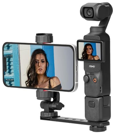BRDRC Pocket 3 Supporto per cellulare in metallo, adattatore di espansione con clip per cellulare, vite da 1/4 e scarpa fredda per DJI Osmo Pocket 3 Creator Combo Accessori