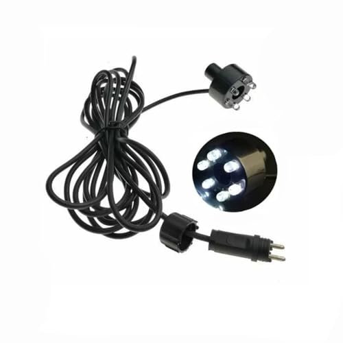 lmoikesz 6 LED Underwater Landscape Lights AC12V Waterproof Fountain Light Durable ABS Plastic Decoration Lamp for Pool Pond Garden Waterfall Fish Tank Aquarium (White Light, 6 LED)