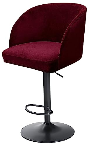Stretch matsalsstolsöverdrag, set med 4 djupröda överdrag för böjda runda ryggstolar med hög arm, svängbara stolskydd för kök kontor och hem