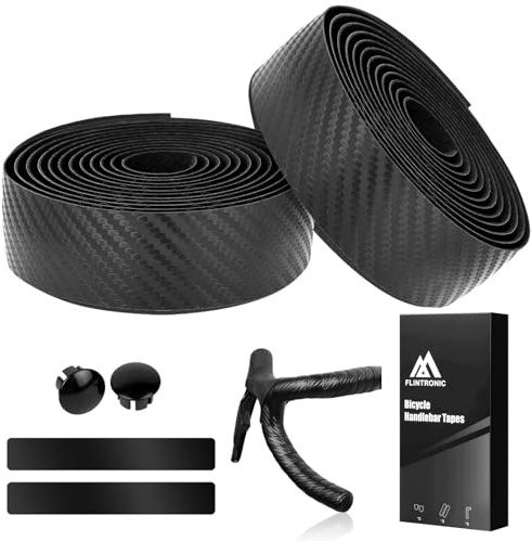 flintronic 2 Pcs Cinta Manillar de Bicicletas, Carretera Antideslizante, Autoadhesivas Ciclismo con Tapones y Acabado, 2 x 210 cm x 3 cm