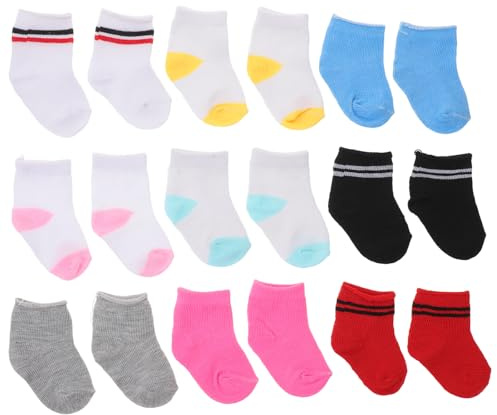 Garneck 9 Pairs Mini Cotton Socks for 18 Inch American Doll