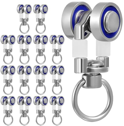 Alipis 15 Roulettes Métalliques pour Rails de Rideaux, Accessoires de Poulie Roulements à Billes, Glissement Silencieux, Diamètre Standard, Kit 15 Pièces pour Couleur Couleur Aléatoire