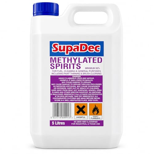 Methylated Spirit 5L | Cleaning Liquid Fuel for Burners & Camping Stoves | General Cleaning & Stain Remover