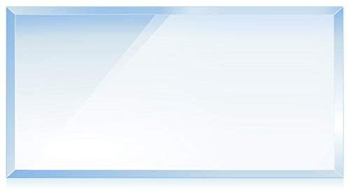 BIJON Funkenschutz-Platte mit Facettenschliff, Glasplatte Kaminofen, Kaminschutz mit ESG Sicherheitsglas, Kamin Glasplatte, Stärke 6mm Rechteck 50x110 cm oder 110x50 cm