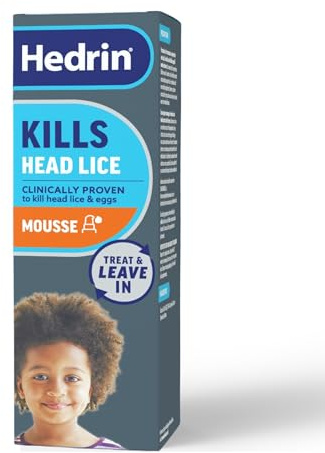 Hedrin Treat and Go Leave-In Mousse, Fast, No Fuss Lice and Nit Treatment, Kills Head Lice and Eggs, 4 Treatments, Clinically Tested, Suitable for Adults and Children, 100ml