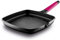 Fundix Beschichtete Grillpfanne aus Aluminiumguss Induktion mit abnehmbarem Griff 27 x 27 cm, Magenta