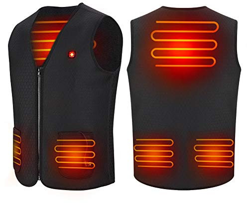 Gilet Chauffant Homme et Femmes Chargement USB Hiver Vêtement Chauffant Lavable Chauds Gilet Chauffé pour Activités de Plein Air Chasse Randonnée en Ski Pêche Camping