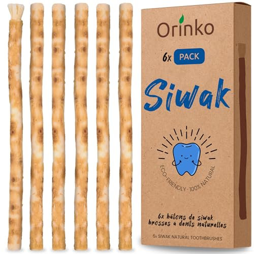 ORINKO 100% Natürliche Miswak Zahnbürste – Siwak Holz für Weiße Zähne & Frischen Atem
