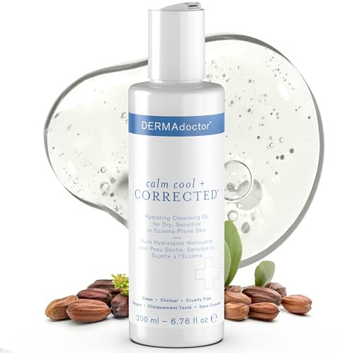 DERMAdoctor Hydrating Cleansing Oil and Makeup Remover; Dermatologist Formulated Gentle Fragrance Free Face Cleanser with Jojoba Oil and Hibiscus Extract - 200 ml