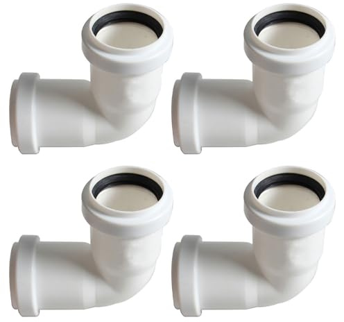 Tubo di scarico 4 pezzi, curva a 90 gradi, compressione di scarico da 40 mm, curva a 90 gradi, colore casuale (bianco o grigio) per lavandino, scarico, gomito, lavabo, raccordo per sifone da bagno
