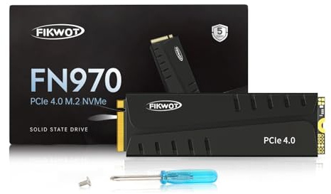 Fikwot FN970 1TB M.2 2280 PCIe Gen4 x4 NVMe 1.4 Internal Solid State Drive with Heatsink - Speeds up to 7400MB/s, Configure DRAM Cache, Compatible PS5 Internal SSD