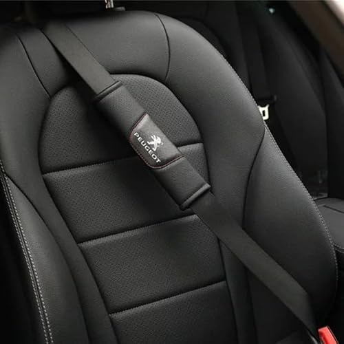 ZABEES 2 st bilsäkerhetsbälte kuddfodral för Peugeot 508 408 2008 3008 4008 508L E2008, mjuk och bekväm kudde för säkerhetsbälten axelband, C svart