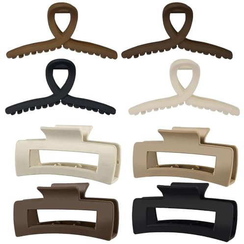8 Stück Kunststoff Klaue Clips, Vintage Klaue Clips, Rutschfest Haarspangen, Große Haarklammer, Starker Halt Haarklammern, Matt Haarklammern, für Frauen Mädchen Muttertagsgeschenke