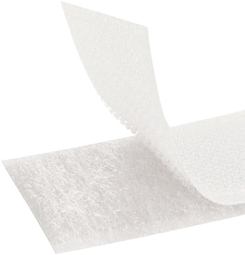 MARARDI Kardborreband [Vit] Kardborreband Krok och Ögla för Dubbelsidig Sömnad [25 meter x 100 mm] Krok och Loop [Icke-självhäftande] Extra stark och Resistent Remsa för Kläder Hantverk Gör-det-själv