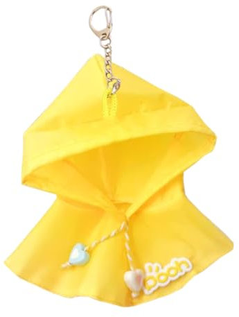 niannyyhouse 10 cm ~ 15 cm Plüschpuppe Kleidung Regenmantel Puppen Dress Up Anhänger (Gelb)