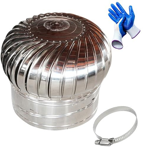 WYIPENGF Hatt ventilera rund, kupolventil, vindkraftverk luftventiler, internt armerat vindkraftverk, Louvered ventilhuva, 304 tjockt rostfritt stål luftventil, torkventilationskit, för ventilation