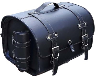 JDUYHS Bauletto per Harley Davidson Softail Custom 1986-2018, Grande Capacità Valigia Moto Impermeabile Portatile, Baule per Il Casco, B Black