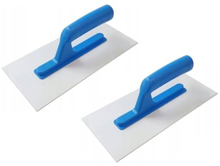 2 x Plastic Trowel ABS 11 Rendering Texturing Top Coat Cement Float Trowel 280 x 140 x 3 mm (Blue)