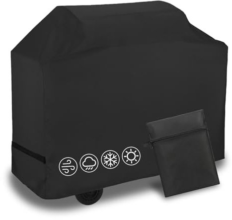 ROEOWENE Grillabdeckung Wetterfest 145X61X117 Grill Abdeckhaube Wasserdicht Gasgrill Abdeckung Oxford-Stoff Abdeckplane Grill Schutzhülle BBQ Cover Grillhaube Grillschutzhülle Reißfest,UV,Winddicht