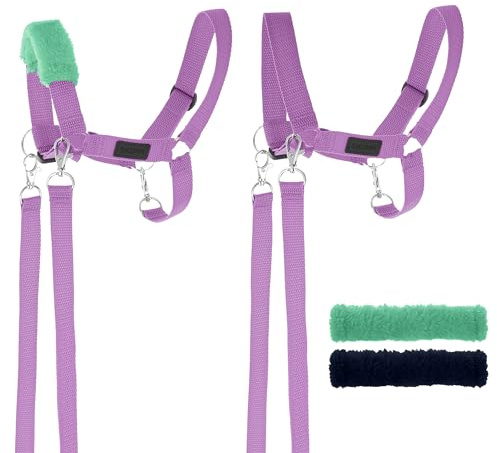 SKIPPI Cavezza per Hobby Horse - Lavanda, Hobby Horse Accessori, Set Redini e 2 Coperture in Pile, Taglia Unica