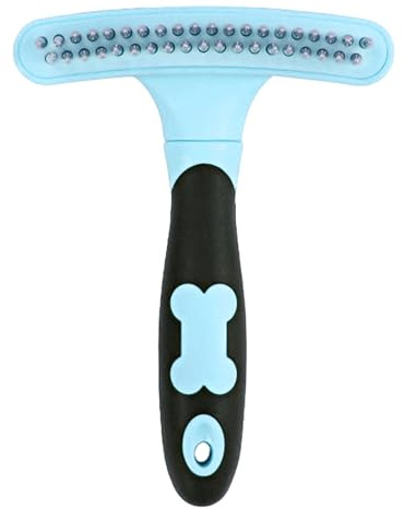 Undercoat Rake, Dog Grooming Comb, Double Row Dematting Tool, Extra Wide Head, Anti Slip Handle, Medium to Large Dogs, For Heavy Shedding and Mat Removal, 5.91 x 4.33 inches