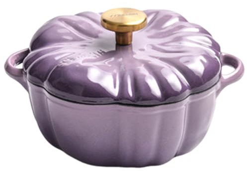 fkngcp pumpa holländsk ugnspanna med lock och handtag 1,5 L non-stick emalj pumpa holländsk ugn jämn uppvärmning universell kökskruka för gryta