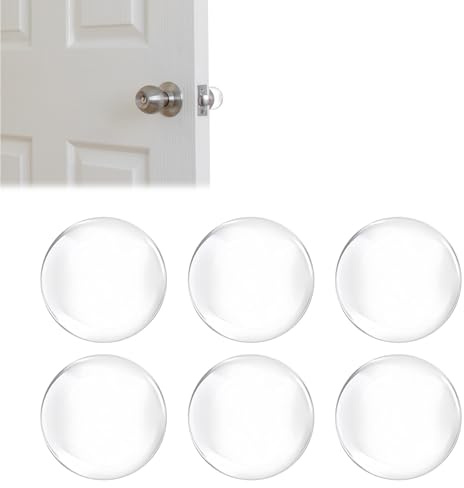 6 Piezas Tope de Puerta Adhesivo Transparente (40x8mm) – Protector de Pared y Manija | Tope de Puerta Silencioso sin Taladro