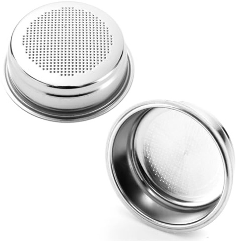Funalix Filtro da Caffè in Acciaio Inossidabile 51 mm, Cestello per Filtro da Caffè a Strato Singolo - per 1 Tazza, Filtro Riutilizzabile e Facile da Pulire (Argento)