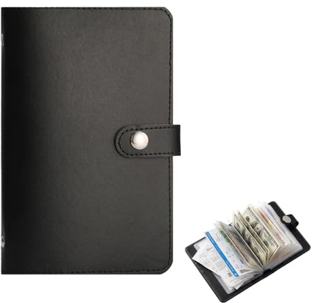 100 Envelope Savings Challenge Book, Cash Budget Planner A5 Binder, Savings Challenges Book Organizer Folder, Easy and Fun Way to Save $5,050 (Black)