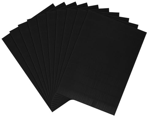 sourcing map 10 Sheet Corrugated Cardboard Paper, 20 x 14 Inch Corrugated Wrap Paper Sheet Flat Cardboard Insert for DIY Art Crafts Packing Shipping Mailing, Black