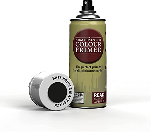 The Army Painter | Colour Primer | Acrylic Spray Matt Black 400 ml, Miniature Painting Primer