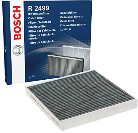 Bosch R2499 Aktivkohle Innenraumfilter - filtert Gerüche, Pollen und Staub - Ersatzfilter für bessere Luftqualität im Fahrzeuginnenraum