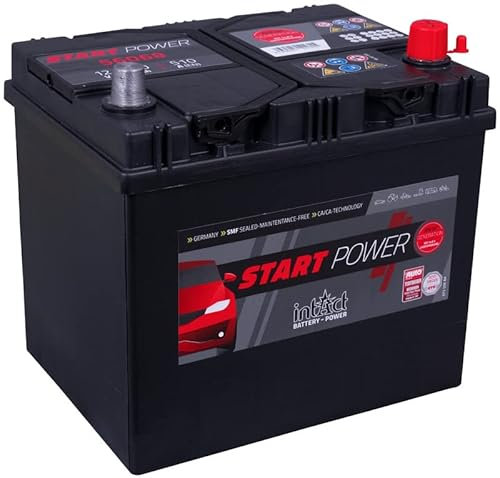 intAct Autobatterie 12V 60Ah 510A, Start-Power 56068GUG, leistungsstarke und zuverlässige PKW Starterbatterie, Maße: 230x172x220mm, Blei-Säure-Batterie in Erstausrüsterqualität