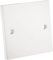 rhinocables - Single Electrical Blanking Cover Plate | White Gloss Finish | Universal Fit | Includes Fixing Screws | Blank Face Plate | Plastic Blanking Plate, Single, Plastic
